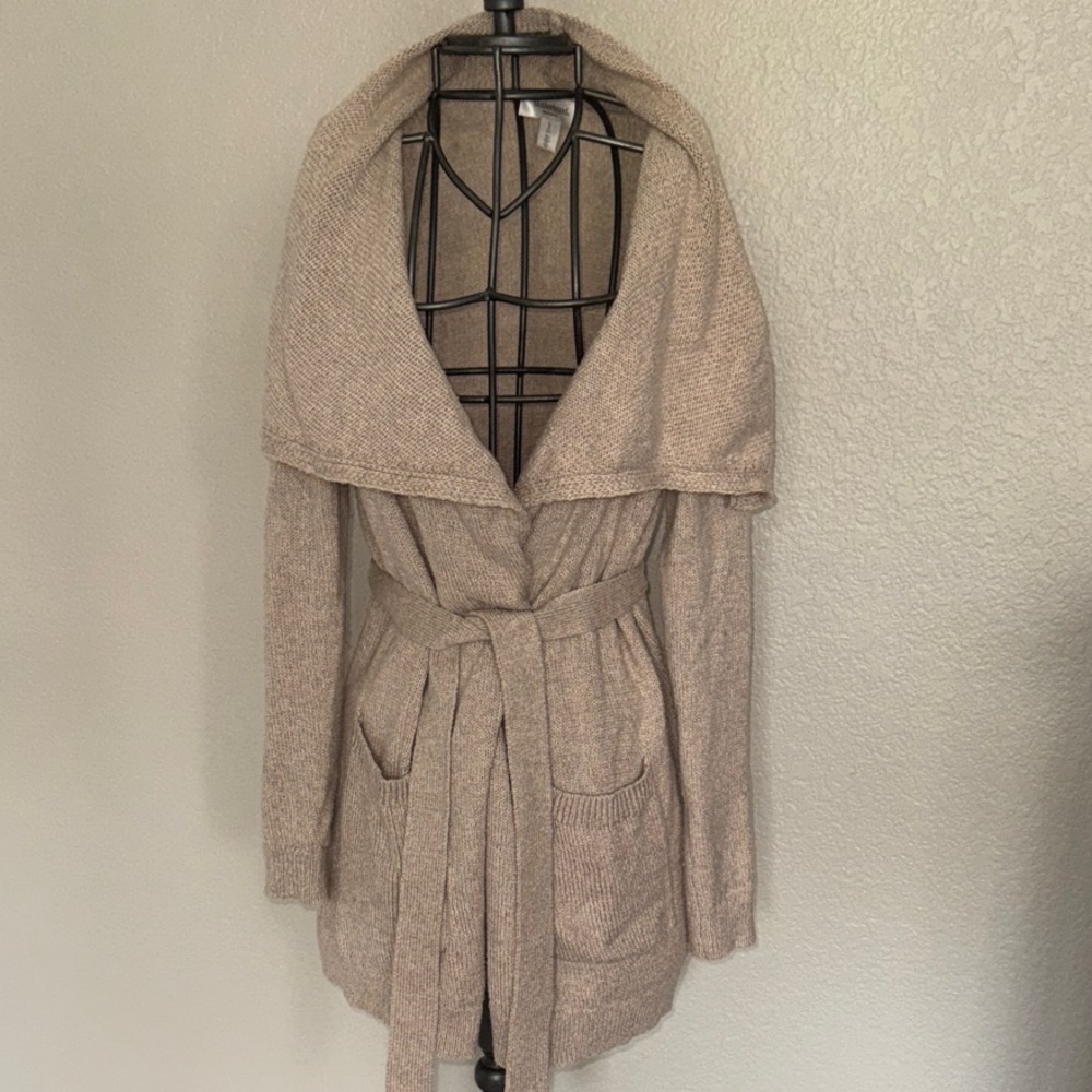 Motherhood Maternity Beige Belted Cardigan
